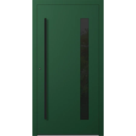 Drzwi zewnętrzne do domu aluminiowe 75 mm na wymiar okucia czarne Superial SL75 Blackline energooszczędne z szybą zielone M24