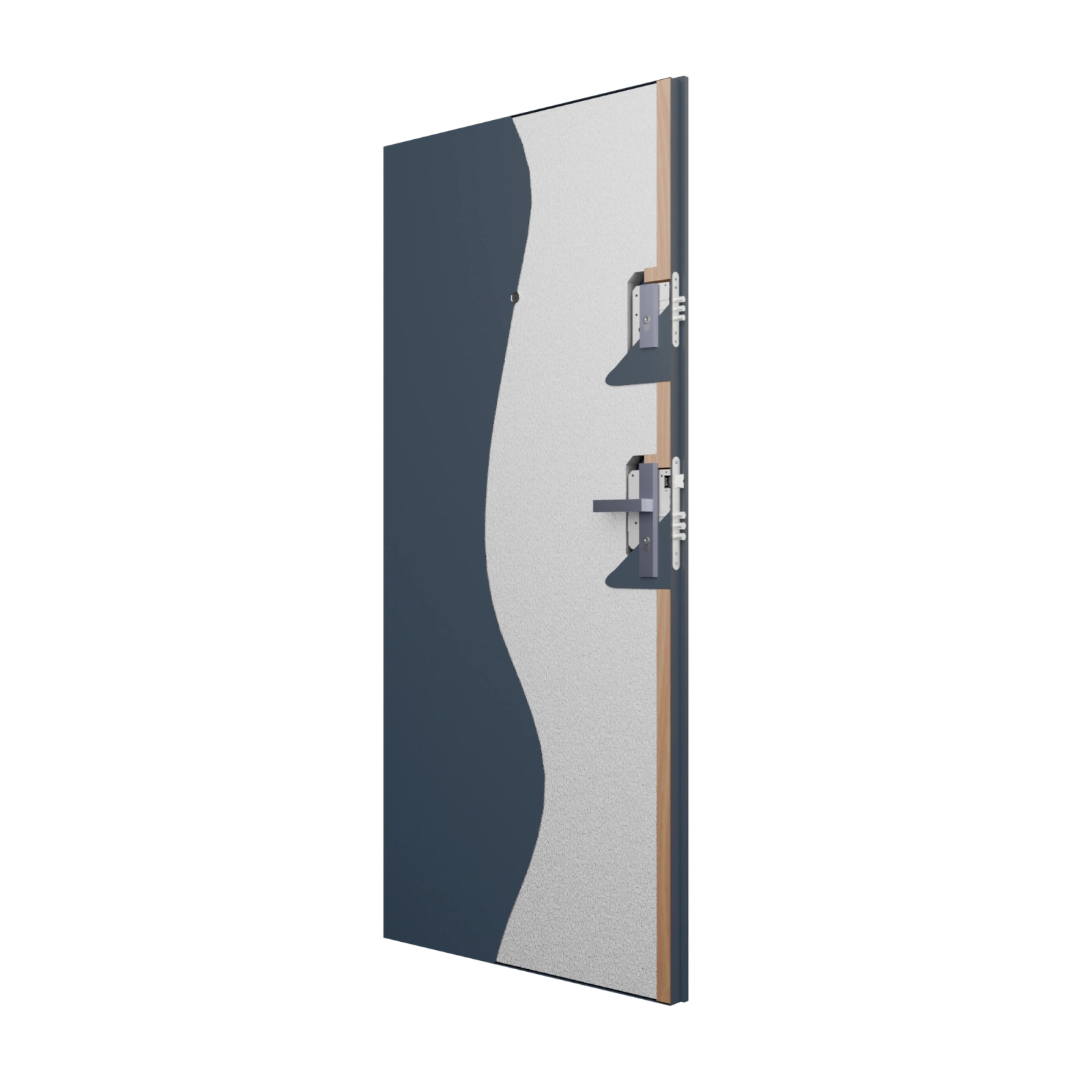Ekonomiczne drzwi wewnątrzklatkowe wejściowe do mieszkania z klatki schodowej 55 mm stalowe mahoń A7