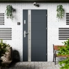 Toreno Inox CK drzwi zewnętrzne 72 mm z klamką energooszczędne U <= 1.3 przeszklone lustro weneckie szyba mleczna Program Czyste Powietrze