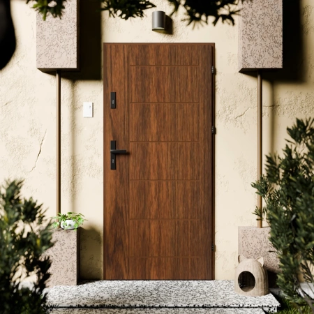 Basic Black CK drzwi zewnętrzne 72 mm z klamką czarną energooszczędne Ud-1.3 bez szyby pełne Program Czyste Powietrze