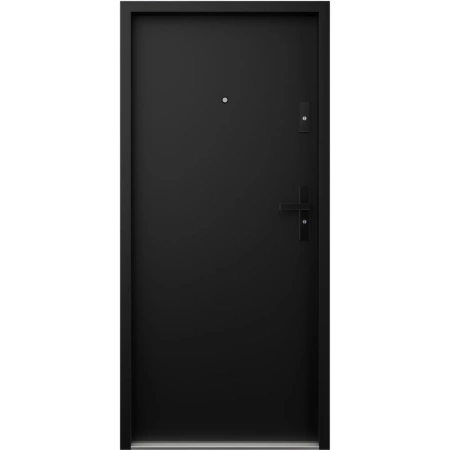 Drzwi wewnątrzklatkowe antywłamaniowe RC3 z Certyfikatem akustyczne wyciszające 47 dB 55 mm stalowe gładkie z czarną klamką czarne G00