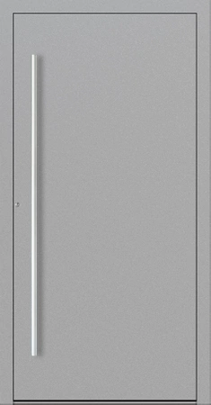 Drzwi zewnętrzne do domu aluminiowe 90 mm RC2 na wymiar klamka i antaba inox Premium Alu P90 energooszczędne bez szyby szare M00