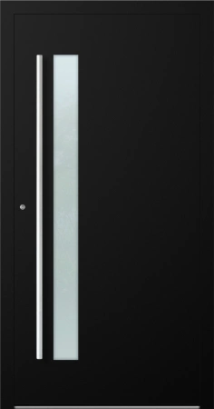 Drzwi zewnętrzne do domu aluminiowe 75 mm na wymiar klamka i antaba inox Superial SL75 energooszczędne z szybą czarne M14
