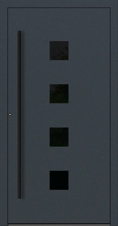 Drzwi zewnętrzne wejściowe domu aluminiowe na wymiar 90mm RC2 pochwyt/antaba Premium KOBBE energooszczędne RAL na zamówienie antracyt ral 7016 M23