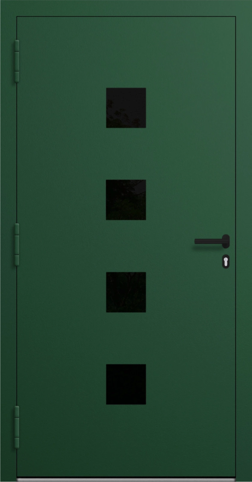 Drzwi zewnętrzne wejściowe domu aluminiowe na wymiar 90mm RC2 pochwyt/antaba Premium KOBBE energooszczędne RAL na zamówienie zielone M23
