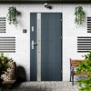 Drzwi zewnętrzne stalowe do domu Toreno Inox 72mm z klamką energooszczędne Ud-1.3 przeszklone lustro weneckie szyba mleczna Program Czyste Powietrze