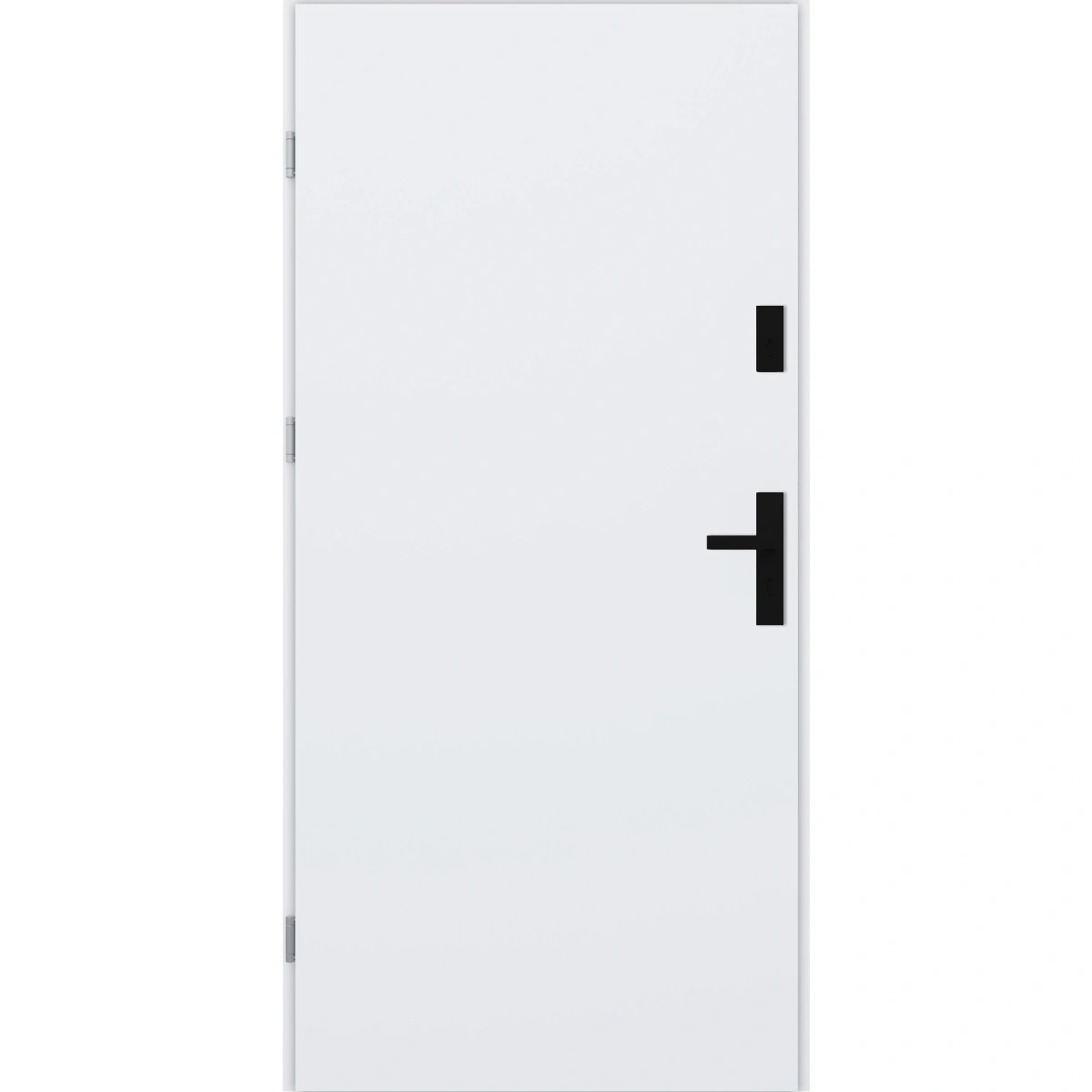 Drzwi zewnętrzne do domu stalowo aluminiowe 68 mm z czarnymi okuciami ATU68 białe Program Czyste Powietrze M527
