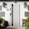 Drzwi zewnętrzne stalowe do domu Toreno Black 72mm z klamką czarną energooszczędne Ud=1.3 lustro weneckie szyba mleczna Program Czyste Powietrze