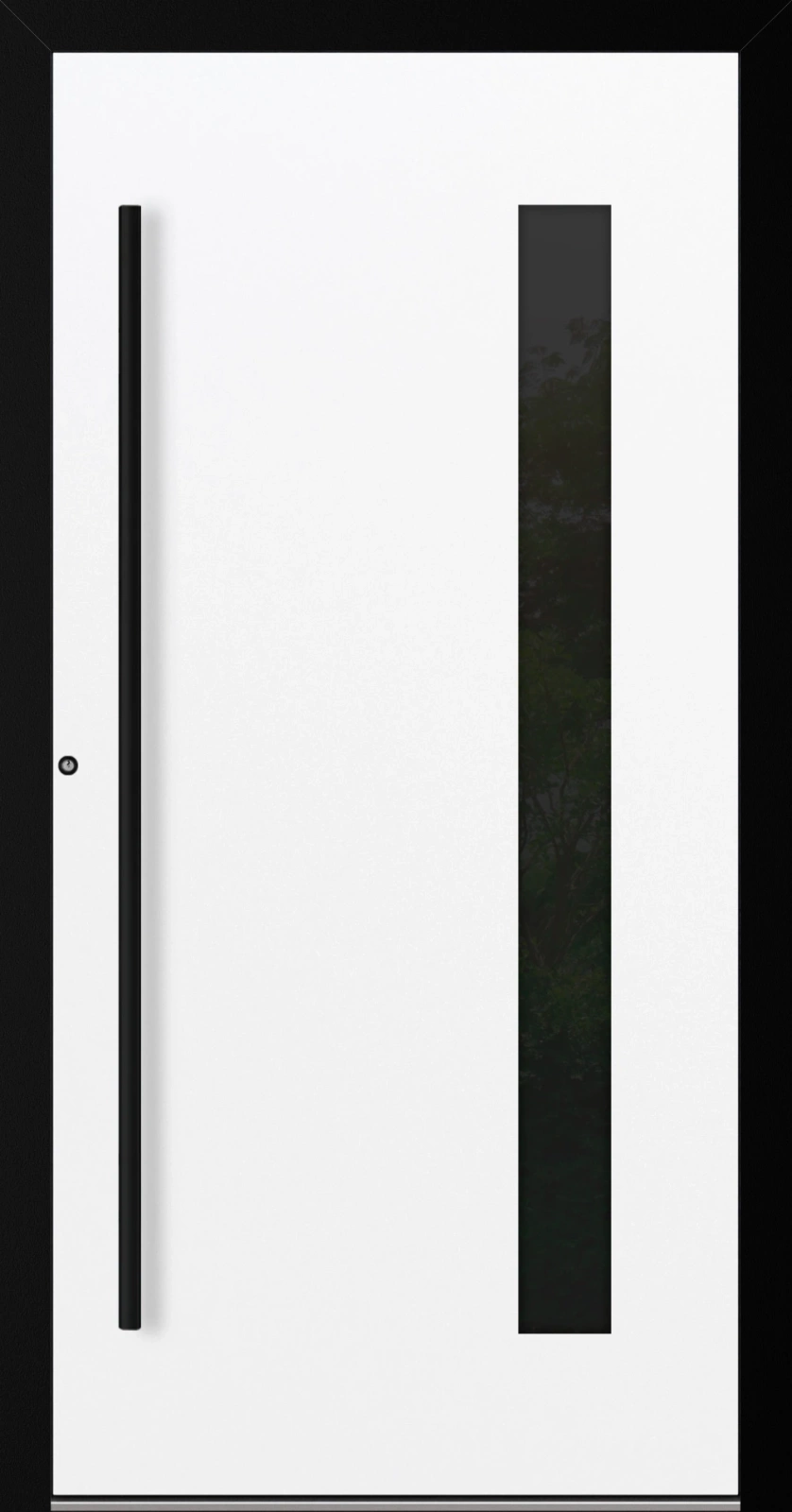 Drzwi zewnętrzne aluminiowe 90 mm RC2 z czarną ościeżnicą i okuciami na wymiar Premium Alu P90 energooszczędne z szybą białe M24