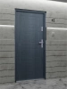 Ekonomiczne drzwi wewnątrzklatkowe wejściowe do mieszkania z klatki schodowej 55 mm stalowe antracyt drewnopodobny T34