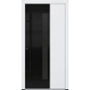 Drzwi zewnętrzne wejściowe do domu stalowo aluminiowe 82 mm DS82 U <= 0,89 antaba czarna szyba ciemna lustro weneckie Program Czyste Powietrze M67