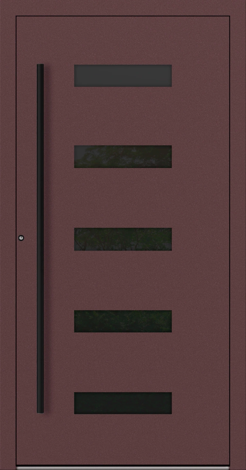 Drzwi zewnętrzne wejściowe domu aluminiowe na wymiar 90mm RC2 pochwyt/antaba Premium KOBBE energooszczędne RAL na zamówienie czerwono brązowe M31