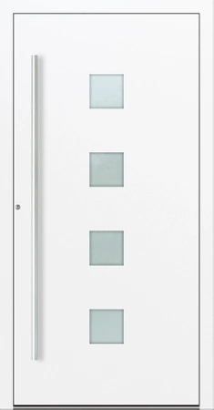 Drzwi zewnętrzne wejściowe domu aluminiowe na wymiar 90mm RC2 pochwyt/antaba Premium KOBBE energooszczędne RAL na zamówienie białe M03