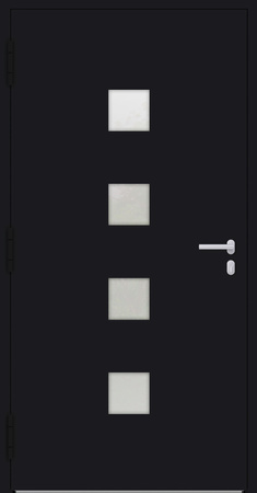 Drzwi zewnętrzne wejściowe domu aluminiowe na wymiar 90mm RC2 pochwyt/antaba Premium KOBBE energooszczędne RAL na zamówienie czarne M03