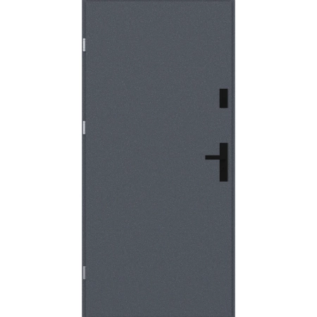 Drzwi zewnętrzne do domu stalowo aluminiowe 68 mm z czarnymi okuciami ATU68 antracyt db703 Program Czyste Powietrze M527