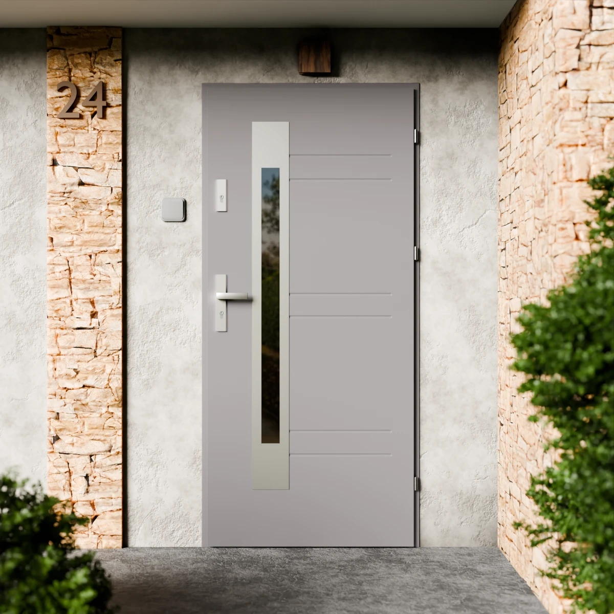 Drzwi zewnętrzne stalowe do domu Weno Inox 72mm z klamką energooszczędne Ud=1.3 przeszklone lustro weneckie szyba mleczna Program Czyste Powietrze