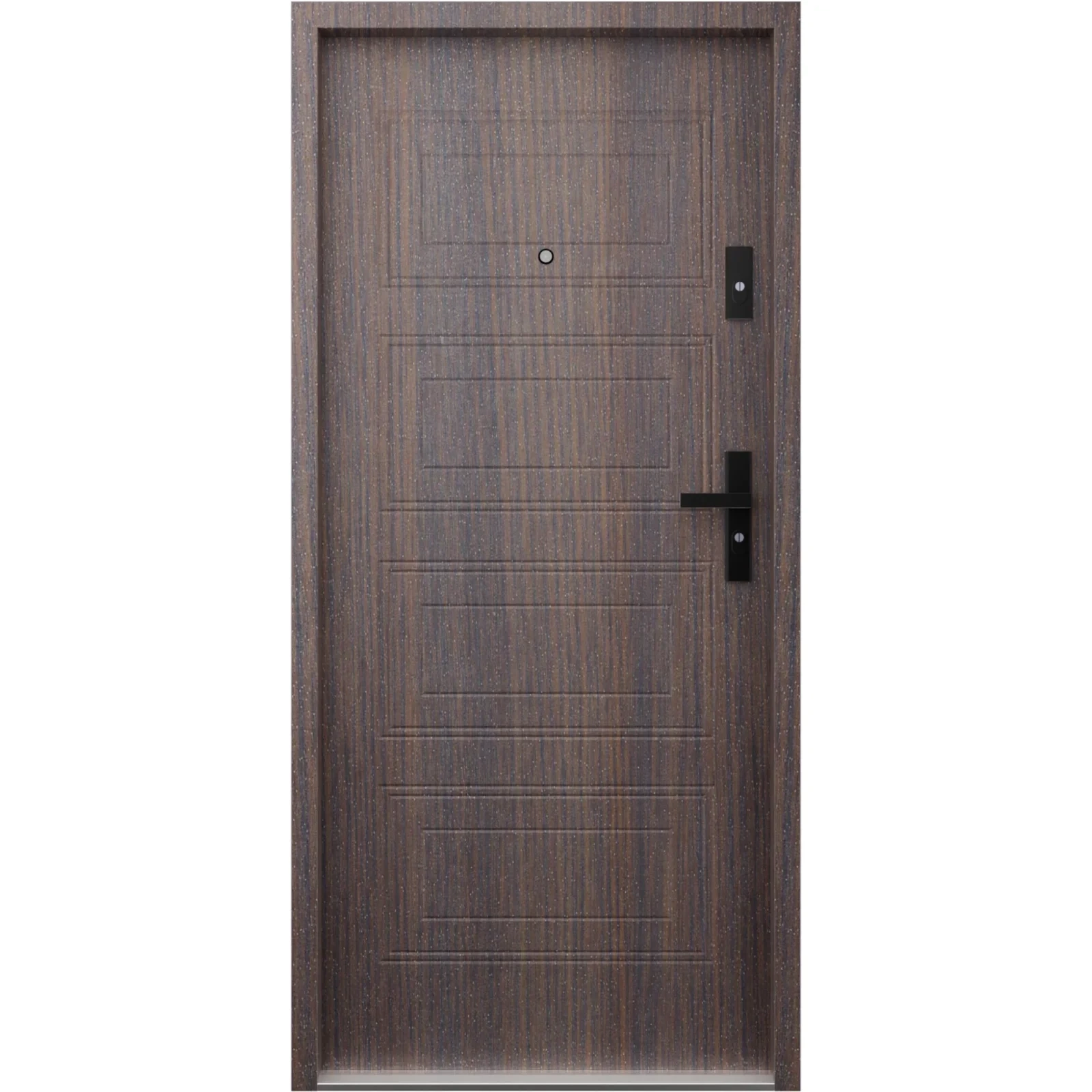 Ekonomiczne drzwi wewnątrzklatkowe wejściowe do mieszkania z klatki schodowej 55 mm stalowe dąb bagienny T34