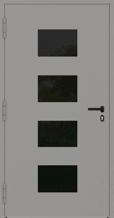 Drzwi zewnętrzne wejściowe domu aluminiowe na wymiar 90mm RC2 pochwyt/antaba Premium KOBBE energooszczędne RAL na zamówienie szare M311