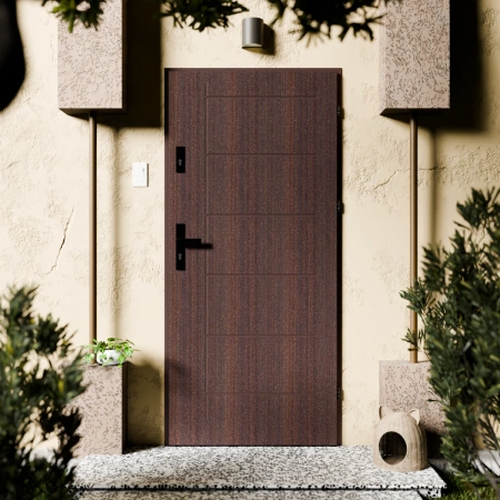 Basic Black CK drzwi zewnętrzne 72 mm z klamką czarną energooszczędne Ud-1.3 bez szyby pełne Program Czyste Powietrze