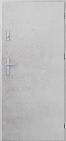 Drzwi wewnątrzklatkowe antywłamaniowe RC3 z Certyfikatem akustyczne wyciszające 47 dB 55 mm stalowe gładkie z klamką inox srebrną beton G00