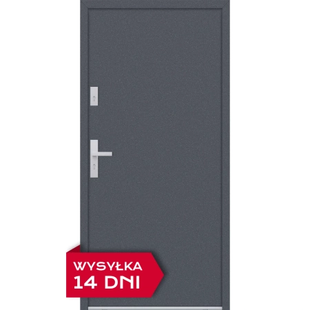 Drzwi zewnętrzne do domu stalowo aluminiowe 68 mm z klamką inox ATU68 antracyt db703 Program Czyste Powietrze M507