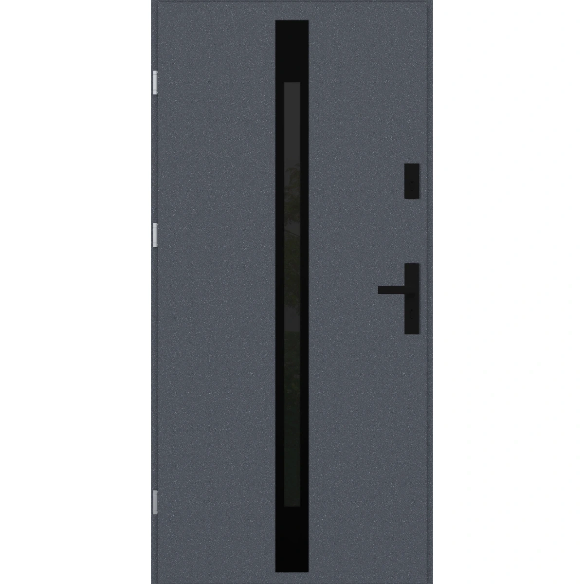 Drzwi zewnętrzne do domu stalowo aluminiowe 68 mm z szybą i czarnymi okuciami ATU68 wiele kolorów Program Czyste Powietrze M525