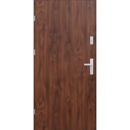 Drzwi zewnętrzne do domu stalowo aluminiowe 68 mm z klamką inox ATU68 orzech Program Czyste Powietrze M507