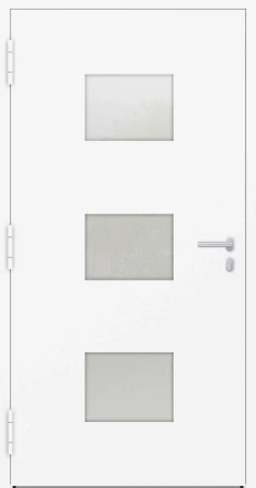 Drzwi zewnętrzne wejściowe domu aluminiowe na wymiar 90mm RC2 pochwyt/antaba Premium KOBBE energooszczędne RAL na zamówienie białe M210