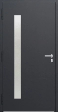 Drzwi zewnętrzne do domu aluminiowe 75 mm na wymiar klamka i antaba inox Superial SL75 energooszczędne z szybą antracyt db703 M04