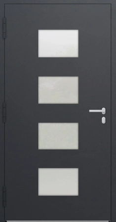 Drzwi zewnętrzne wejściowe domu aluminiowe na wymiar 90mm RC2 pochwyt/antaba Premium KOBBE energooszczędne RAL na zamówienie antracyt db703 M211