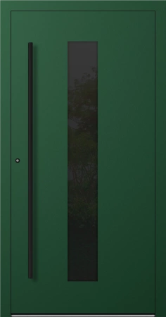 Drzwi zewnętrzne wejściowe domu aluminiowe na wymiar 90mm RC2 pochwyt/antaba Premium KOBBE energooszczędne RAL na zamówienie zielone M35