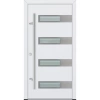 Drzwi zewnętrzne wejściowe do domu stalowo aluminiowe 82 mm DS82 U <= 0,89 antaba inox szyba mleczna lustro weneckie Program Czyste Powietrze M43