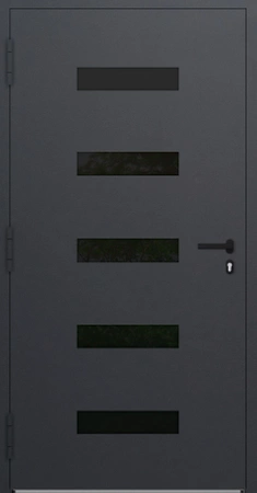 Drzwi zewnętrzne wejściowe domu aluminiowe na wymiar 90mm RC2 pochwyt/antaba Premium KOBBE energooszczędne RAL na zamówienie antracyt db703 M31