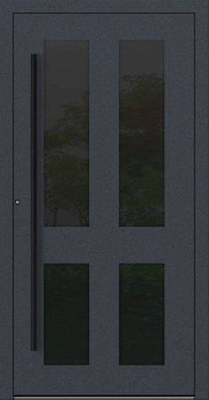 Drzwi zewnętrzne wejściowe domu aluminiowe na wymiar 90mm RC2 pochwyt/antaba Premium KOBBE energooszczędne RAL na zamówienie antracyt db703 M29