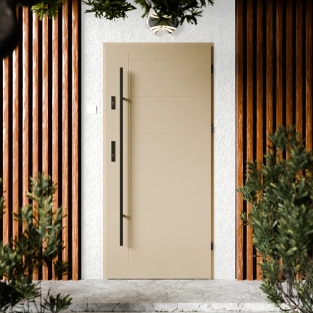 Basic Black CK drzwi zewnętrzne 72 mm z antabą/pochwytem energooszczędne Ud-1.3 bez przeszklenia pełne Program Czyste Powietrze