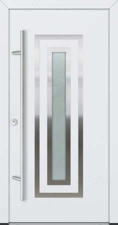 Drzwi zewnętrzne wejściowe do domu stalowo aluminiowe 82 mm DS82 U <= 0,89 antaba inox szyba mleczna lustro weneckie Program Czyste Powietrze C11