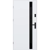 Drzwi zewnętrzne do domu stalowo aluminiowe 68 mm z szybą i czarnymi okuciami ATU68 białe Program Czyste Powietrze M534