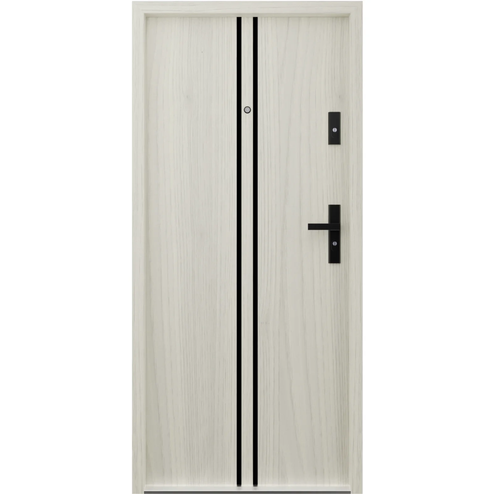 Ekonomiczne drzwi wewnątrzklatkowe wejściowe do mieszkania z klatki schodowej 55 mm stalowe dąb sheffield A7