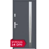 Drzwi zewnętrzne do domu stalowo aluminiowe 68 mm z szybą i klamką inox ATU68 wiele kolorów Program Czyste Powietrze M504