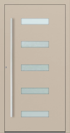 Drzwi zewnętrzne wejściowe domu aluminiowe na wymiar 90mm RC2 pochwyt/antaba Premium KOBBE energooszczędne RAL na zamówienie beżowe M11