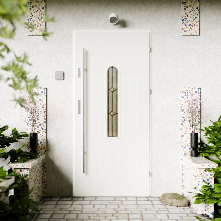 Classico Black CK drzwi zewnętrzne 72 mm z antabą/pochwytem energooszczędne Ud-1.3 przeszklone Program Czyste Powietrze