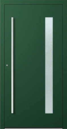 Drzwi zewnętrzne wejściowe domu aluminiowe na wymiar 90mm RC2 pochwyt/antaba Premium KOBBE energooszczędne RAL na zamówienie zielone M04