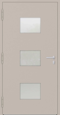 Drzwi zewnętrzne wejściowe domu aluminiowe na wymiar 90mm RC2 pochwyt/antaba Premium KOBBE energooszczędne RAL na zamówienie beżowe M210