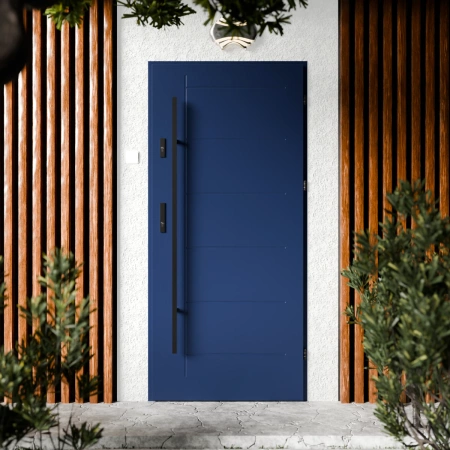 Basic Black CK drzwi zewnętrzne 72 mm z antabą/pochwytem energooszczędne Ud-1.3 bez przeszklenia pełne Program Czyste Powietrze