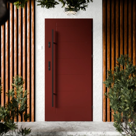 Basic Black CK drzwi zewnętrzne 72 mm z antabą/pochwytem energooszczędne Ud-1.3 bez przeszklenia pełne Program Czyste Powietrze