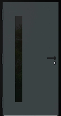Drzwi zewnętrzne wejściowe domu aluminiowe na wymiar 90mm RC2 czarna ościeżnica Premium KOBBE Ud od 0.8 RAL na zamówienie antracyt ral 7016 M24