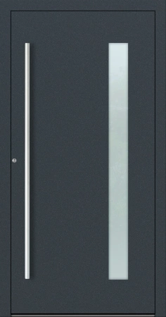 Drzwi zewnętrzne wejściowe domu aluminiowe na wymiar 90mm RC2 czarna ościeżnica Premium KOBBE Ud=1.3 RAL na zamówienie antracyt ral 7016 M04