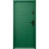 Ekonomiczne drzwi wewnątrzklatkowe wejściowe do mieszkania z klatki schodowej 55 mm stalowe zielone T34