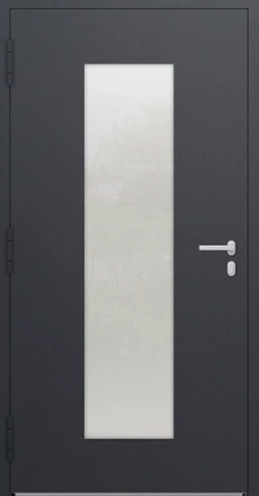 Drzwi zewnętrzne do domu aluminiowe 75 mm na wymiar klamka i antaba inox Superial SL75 energooszczędne z szybą antracyt db703 M08