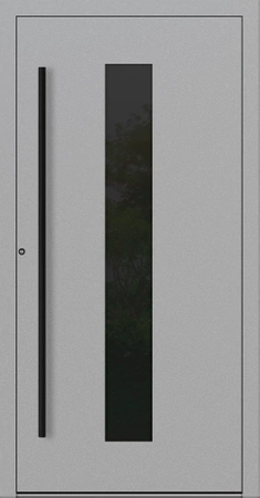 Drzwi zewnętrzne wejściowe domu aluminiowe na wymiar 90mm RC2 pochwyt/antaba Premium KOBBE energooszczędne RAL na zamówienie szare M35